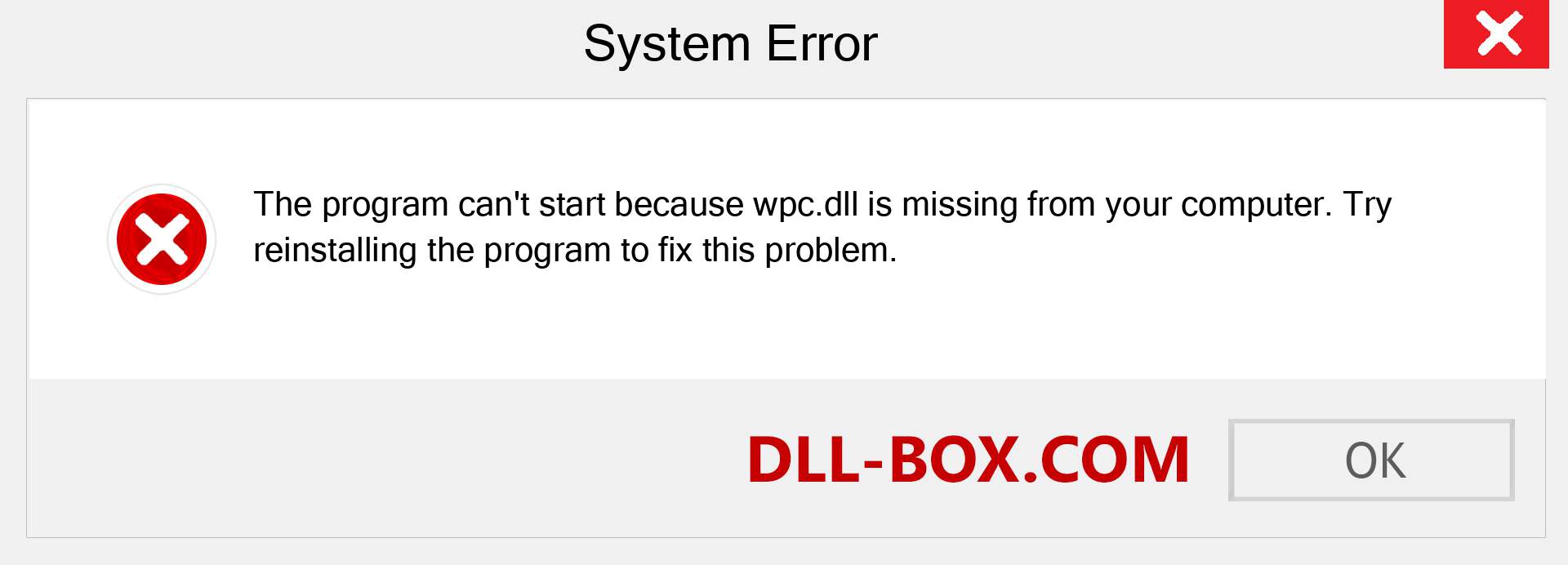  wpc.dll file is missing?. Download for Windows 7, 8, 10 - Fix  wpc dll Missing Error on Windows, photos, images