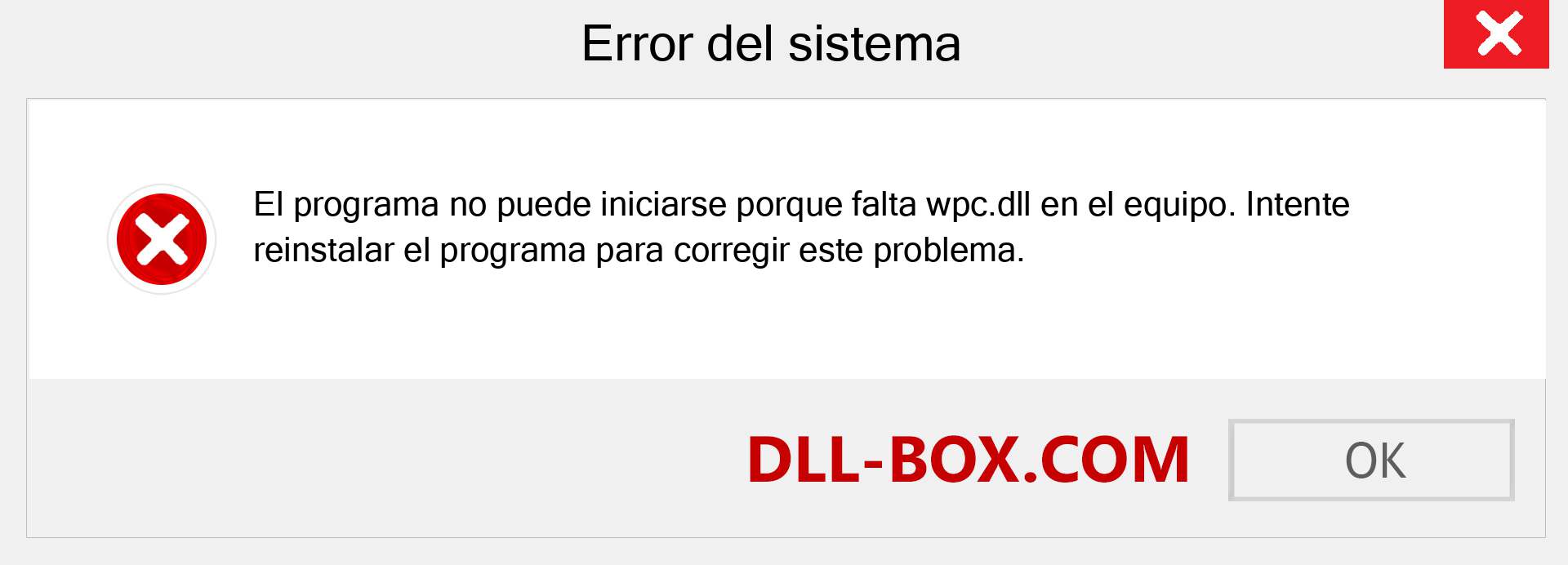 ¿Falta el archivo wpc.dll ?. Descargar para Windows 7, 8, 10 - Corregir wpc dll Missing Error en Windows, fotos, imágenes