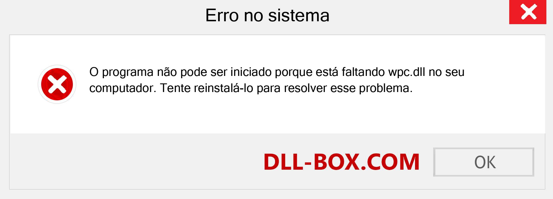 Arquivo wpc.dll ausente ?. Download para Windows 7, 8, 10 - Correção de erro ausente wpc dll no Windows, fotos, imagens